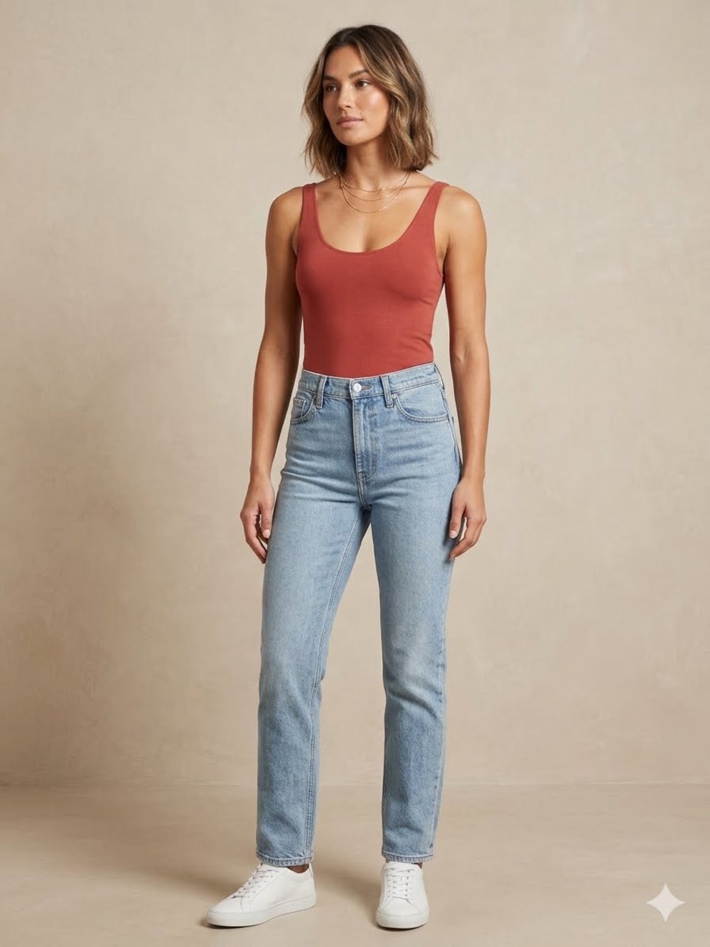 Revamped Rust Red Scoop Neck Tank Top